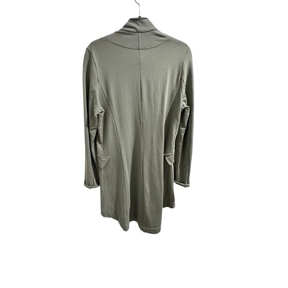 💰BOGO💰Long Green Cascading Military Jacket with Silver Buttons on Front sz M - Picture 10 of 12